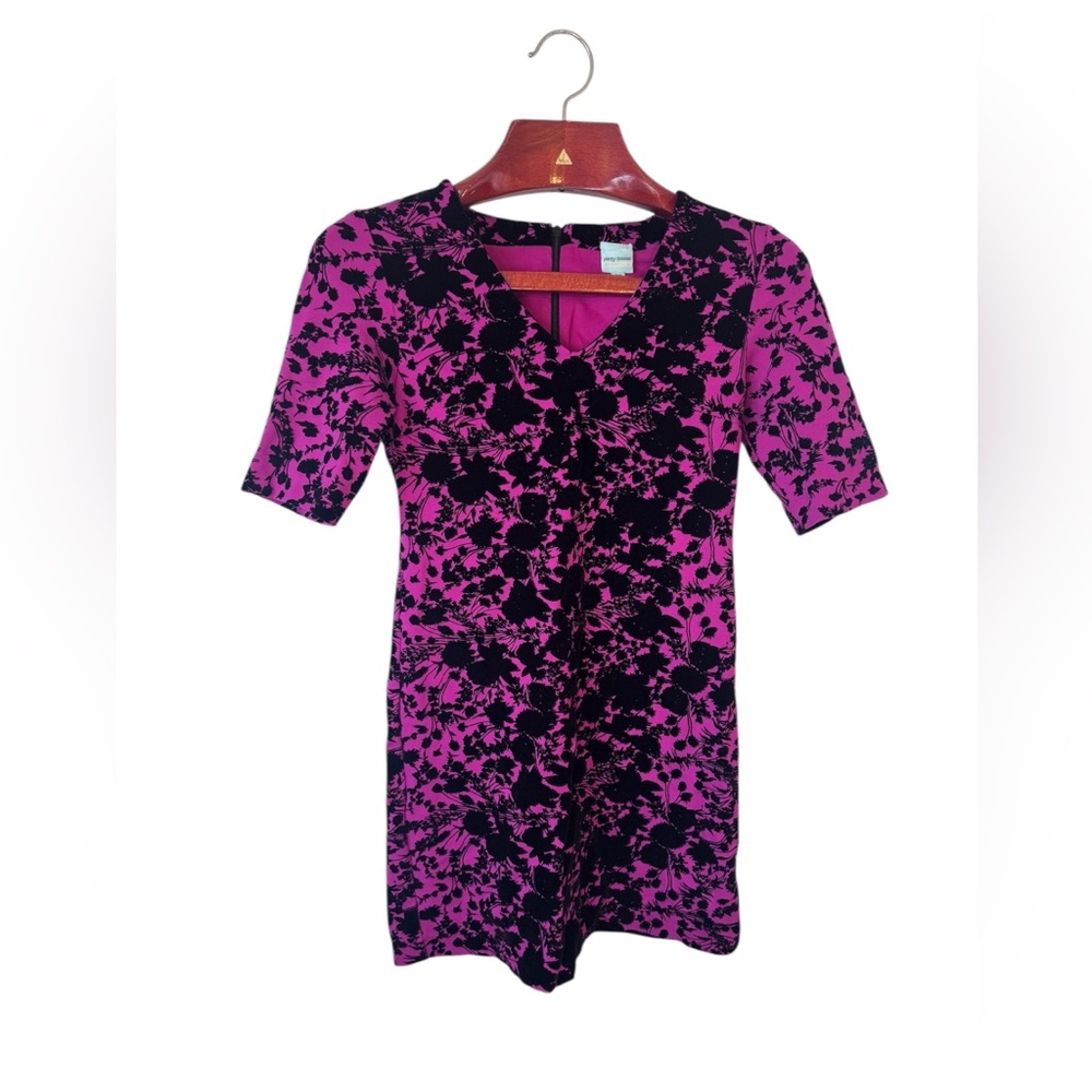 Plenty Dresses By Tracy Reese Pink Black Shadow Floral Velvet Burnout